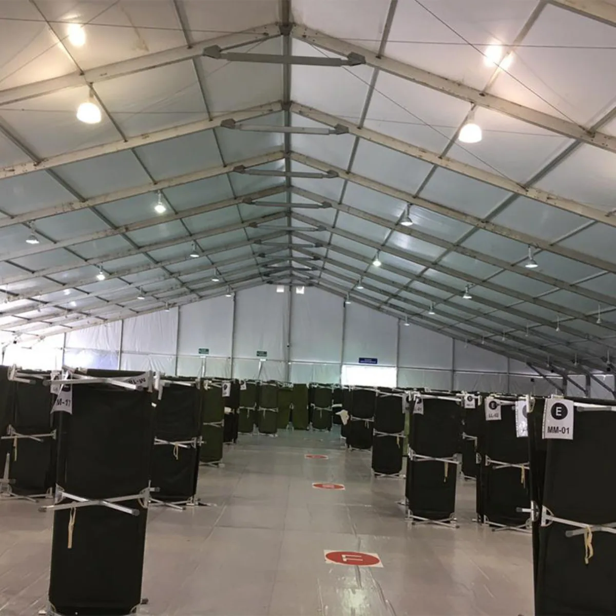 Interior of a large marquee set for a formal function